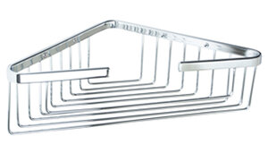 Изображение товара Полка для ванной Nofer Niza 09052.B треугольная в сеточку, глянцевая поверхность,