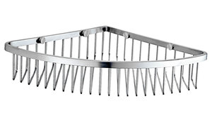 Изображение товара Полка для ванной Nofer Niza 09063.B угловая в сеточку, глянцевая поверхность