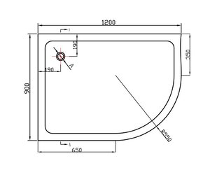Изображение товара Душевой поддон Vincea VST-2AJ-1290 L/R, 120 x 90 x 13.5 см, сифон с гидрозатвором, асимметричный, белый