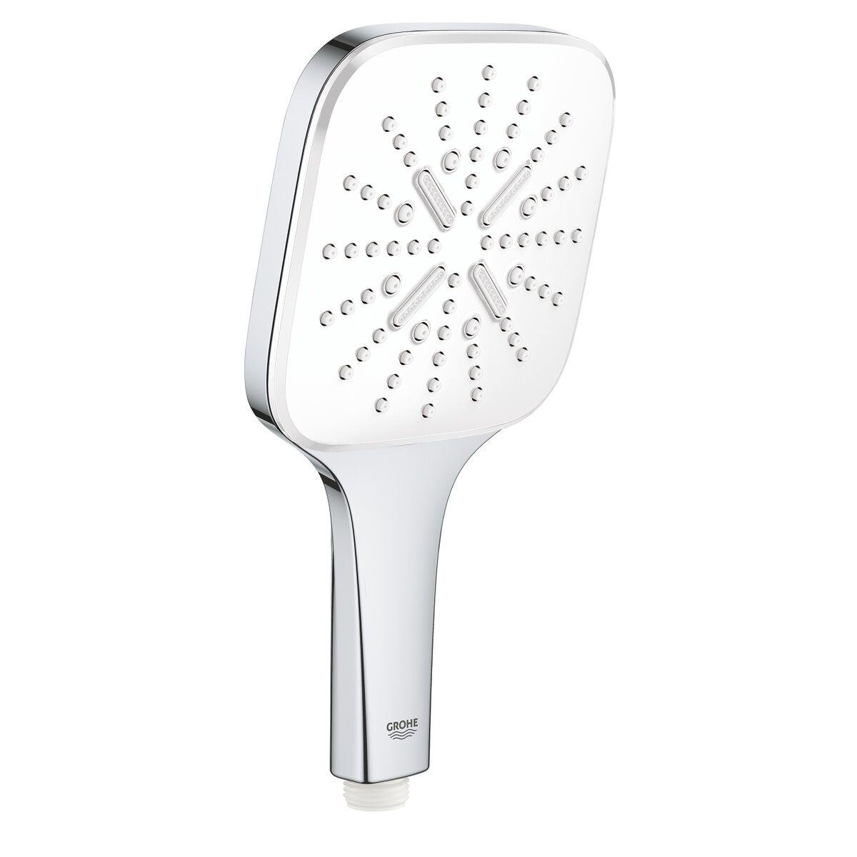 Изображение товара Ручной душ Grohe Rainshower SmartActive 130 Cube белая луна хром 3 режима