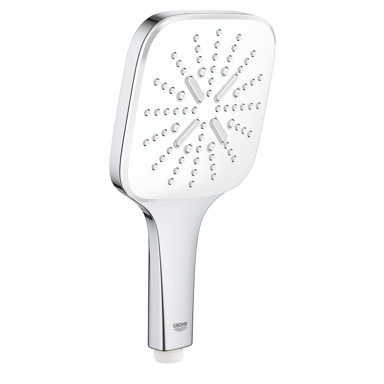 Изображение товара Ручной душ Grohe Rainshower SmartActive 130 Cube, 26582LS0, белая луна Изображение товара Ручной душ Grohe Rainshower SmartActive 130 Cube, 26582LS0, белая луна