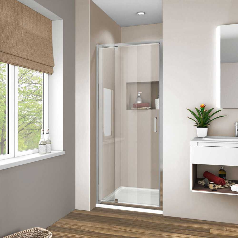 Изображение товара Душевая дверь Vincea Intra VDP-1I8090CL 80/90 см распашная стекло хром Италия