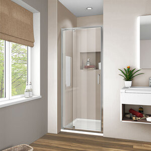 Изображение товара Душевая дверь Vincea Intra VDP-1I8090CL, 80/90 см, распашная, стекло прозрачное, хром