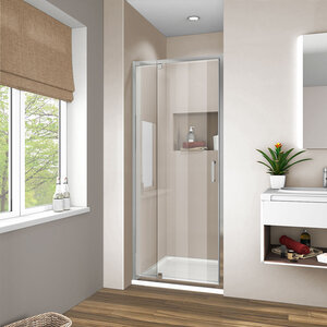 Изображение товара Душевая дверь Vincea Intra VDP-1I9010CL, 90/100 см, распашная, стекло прозрачное, хром