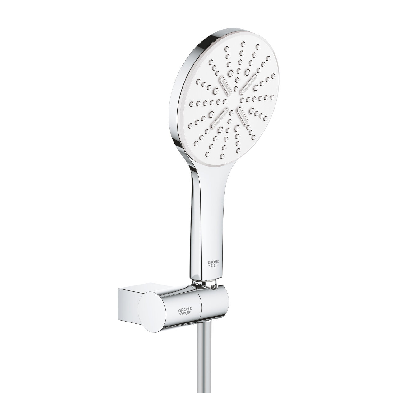 Изображение товара Душевой гарнитур Grohe Rainshower SmartActive 130, 26580LS0, белая луна, 3 режима струи Изображение товара Душевой гарнитур Grohe Rainshower SmartActive 130, 26580LS0, белая луна, 3 режима струи