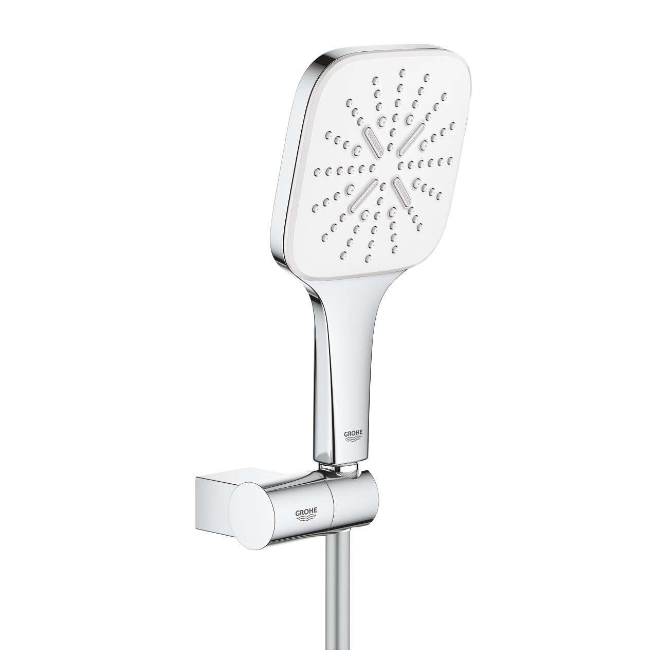 Изображение товара Душевой гарнитур Grohe Rainshower SmartActive 130 Cube, 26588LS0, белая луна, 3 режима струи