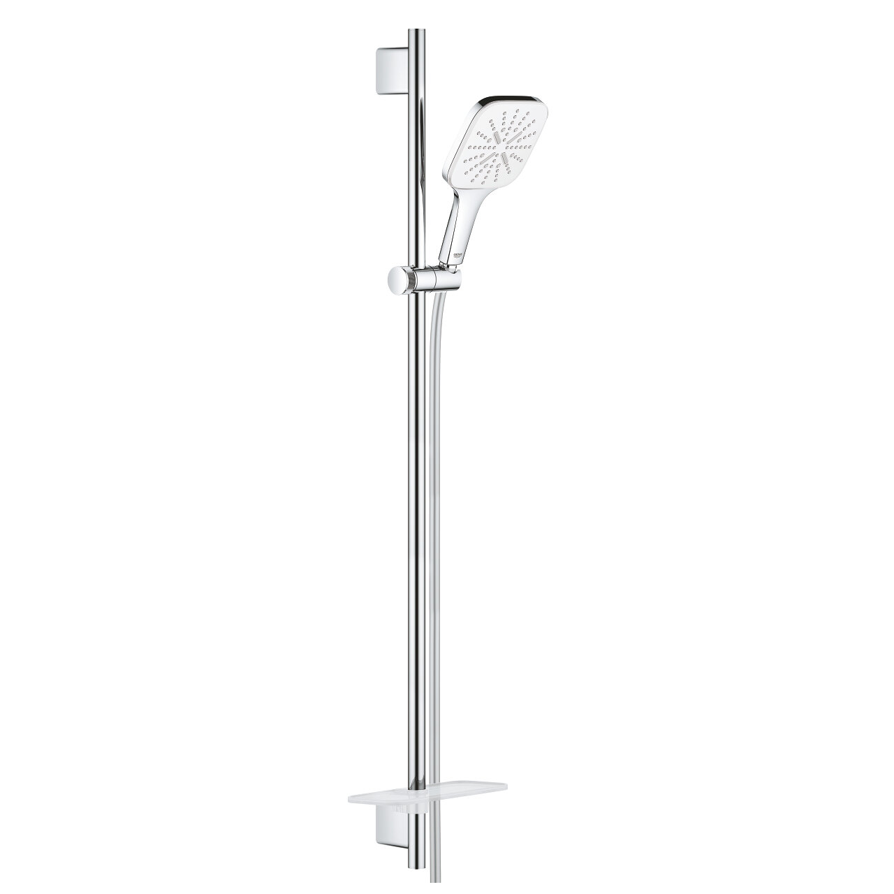 Изображение товара Душевой гарнитур Grohe Rainshower SmartActive 130 Cube, 26587LS0, белая луна, 3 режима струи Изображение товара Душевой гарнитур Grohe Rainshower SmartActive 130 Cube, 26587LS0, белая луна, 3 режима струи