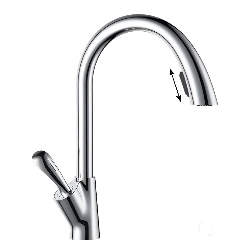 Изображение товара Смеситель D&K Venice Baciano DA1032541 для кухонной мойки с выдвижным изливом, хром