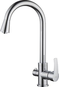 Изображение товара Смеситель D&K Rhein Valerius DA1361601 для кухонной мойки с подключением к фильтру, хром