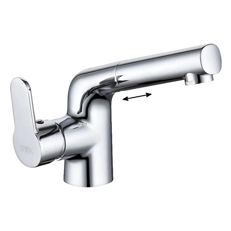 Изображение товара Смеситель для раковины D&K Rhein Marx DA1392141 с выдвижным изливом хром