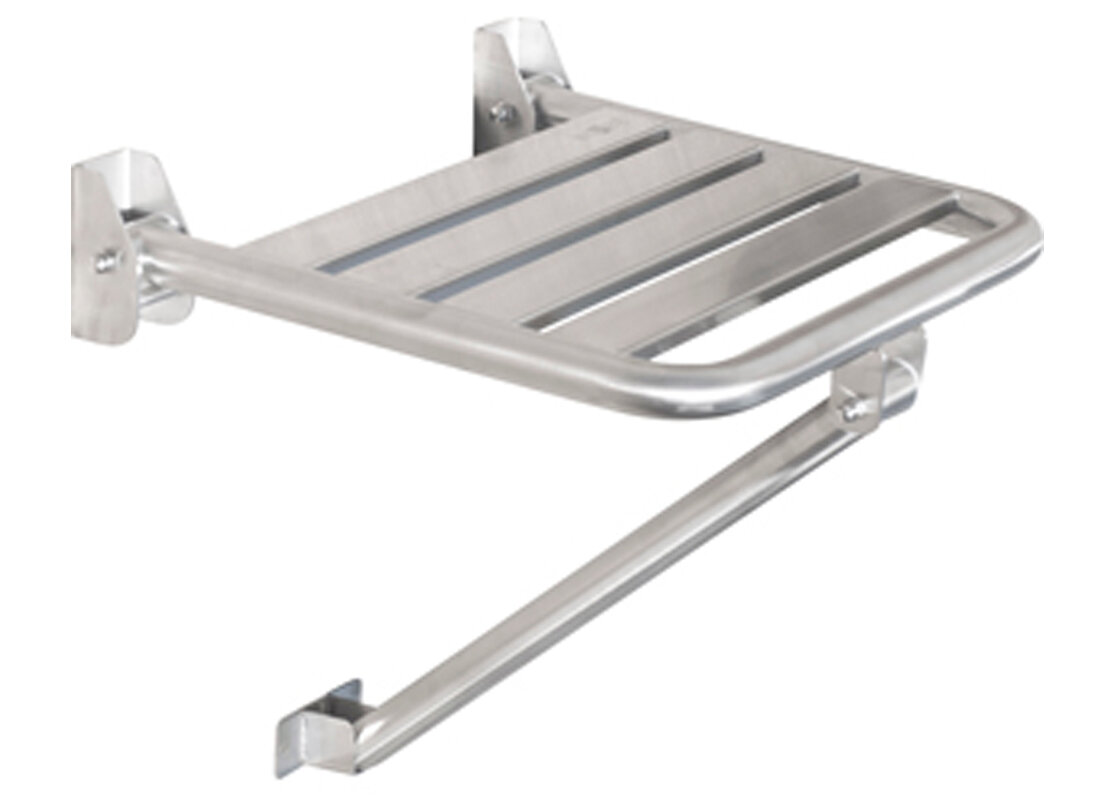 Изображение товара Сиденье для душа Nofer 15046.S нержавеющая сталь с трубкой опоры Испания