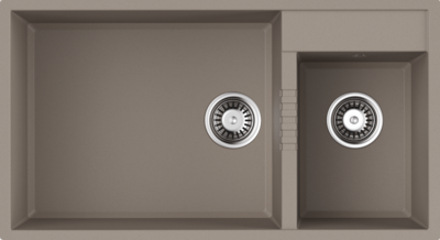 Изображение товара Кухонная мойка Omoikiri Tedori 85-2-U-SA из искусственного гранита бежевый