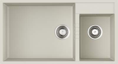 Изображение товара Кухонная мойка Omoikiri Tedori 85-2-U-WH из искусственного гранита белая