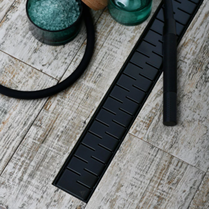 Изображение товара Дренажный канал Veconi Black V650MB, 65 см, с решёткой из нержавеющей стали