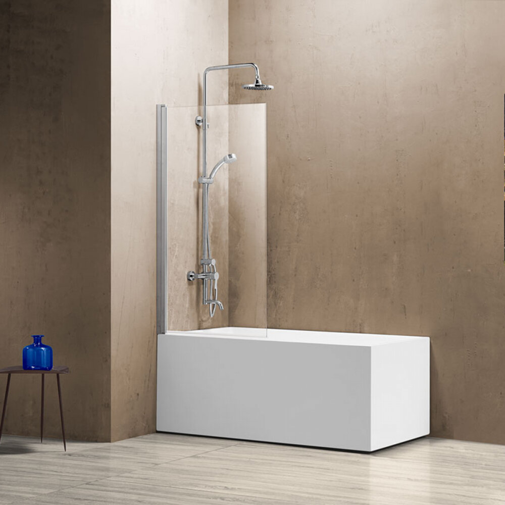 Изображение товара Душевая шторка на ванну Vincea VSB-11800CL 80x140 см распашная, стекло прозрачное хром