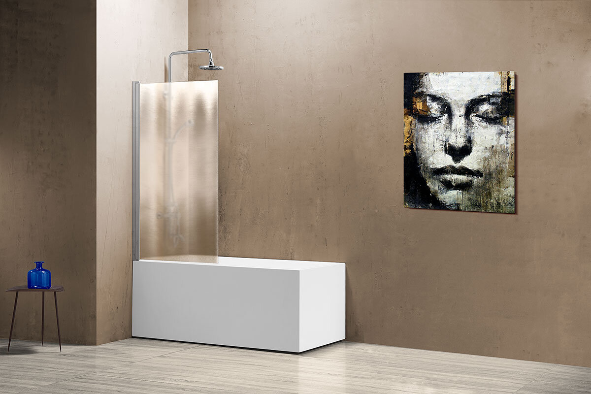Изображение товара Душевая шторка на ванну Vincea VSB-11800CH 80 x 140 см, распашная, стекло шиншилла, хром