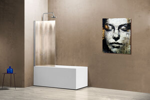 Изображение товара Душевая шторка на ванну Vincea VSB-11800CH 80 x 140 см, распашная, стекло шиншилла, хром