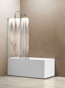 Изображение товара Душевая шторка на ванну Vincea VSB-12114CH-L/R, 114 x 140 см, складная, стекло шиншилла, хром