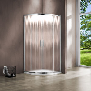 Изображение товара Душевой уголок Vincea Garda VSQ-1G800CH, 80 x 80 см, четверть круга, дверь раздвижная, стекло шиншилла, хром