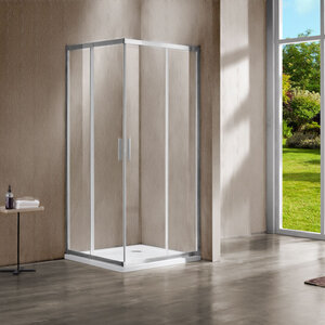 Изображение товара Душевой уголок Vincea Garda VSS-1G8090CL, 90 x 80 см, дверь раздвижная, стекло прозрачное, профиль хром