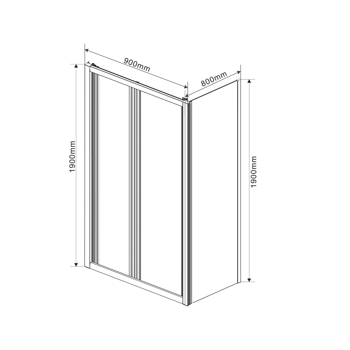 Изображение товара Душевой уголок Vincea Garda VSR-1G8090CL 90x80 см, габарит: 90x80, стекло прозрачное, алюминиевый п