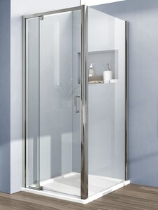 Изображение товара Душевой уголок Vincea Intra VSR-1I901090CL, 90/100 x 90 см, прямоугольный, дверь распашная, стекло прозрачное, хром