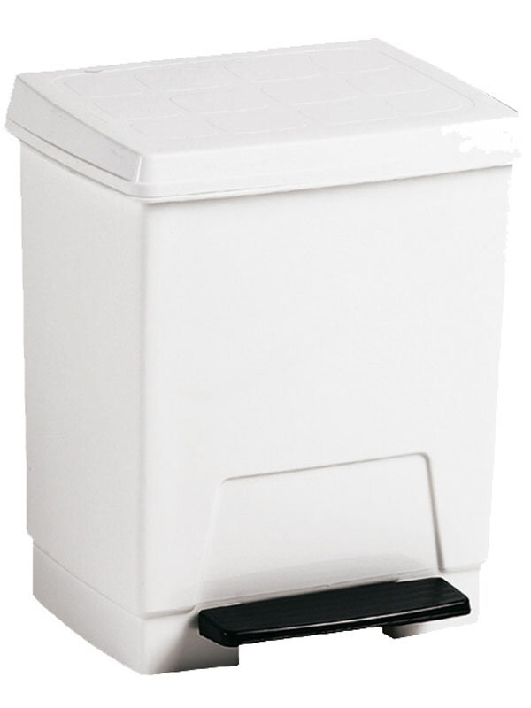 Изображение товара Корзина для мусора пластиковая Nofer с педалью 8 литров, белая, Испания