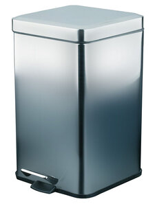 Изображение товара Корзина для мусора Nofer глянцевая поверхность, с педалью, прямоугольная, 12 л, 09111.12.B