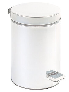 Изображение товара Корзина для мусора Nofer с педалью, 12 л, белая, из нержавеющей стали