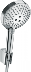 Изображение товара Душевой гарнитур Hansgrohe Raindance Select S 120 PowderRain Porter, 27669000, шланг 125 см, 3 режима струи, хром