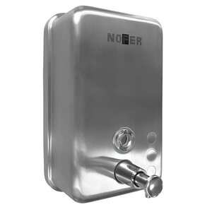 Изображение товара Диспенсер для мыла Nofer 03041.S 12 см, 1200 мл, вертикальный, нержавеющая сталь матовая 