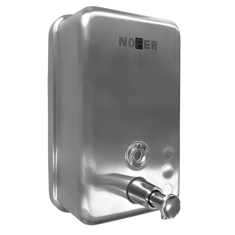 Изображение товара Диспенсер для мыла Nofer 03041.S 12 см, 1200 мл, вертикальный, нержавеющая сталь матовая Изображение товара Диспенсер для мыла Nofer 03041.S 12 см, 1200 мл, вертикальный, нержавеющая сталь матовая