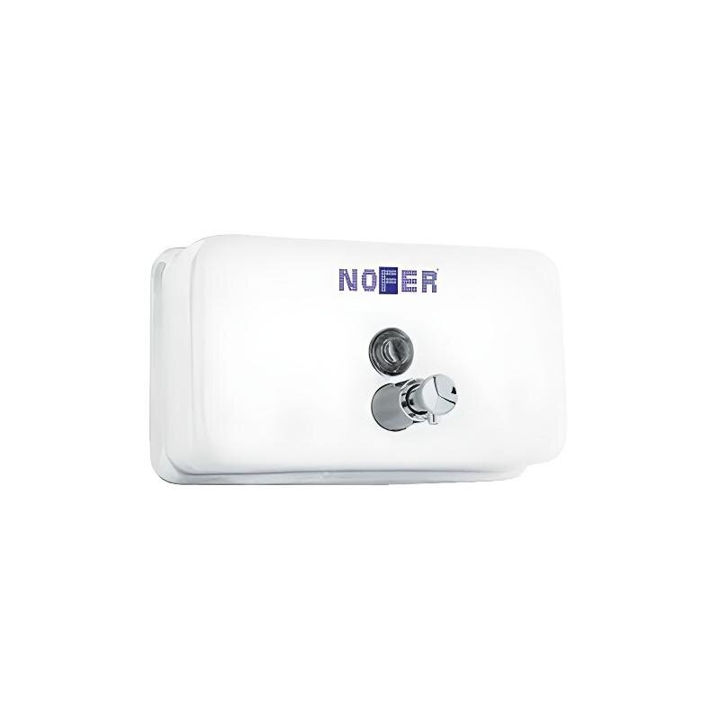 Изображение товара Диспенсер для мыла Nofer 03002.W 21 см, 1200 мл, горизонтальный, нержавеющая сталь белая