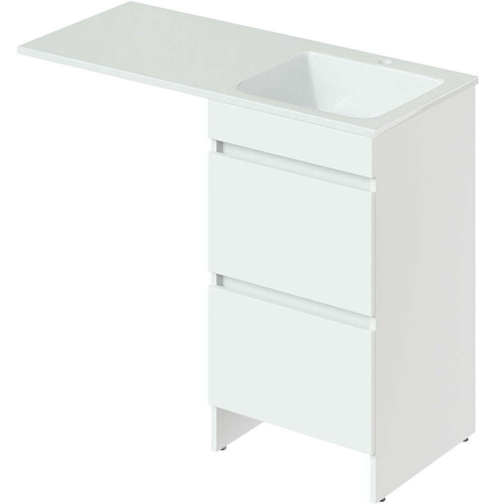 Изображение товара Тумба под раковину Orange Optima ST-50TUW белая напольная с ящиками для ванной комнаты