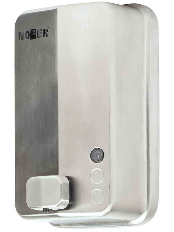 Изображение товара Встраиваемый диспенсер для мыла Nofer Inoxevo 1200 мл с антивандальным корпусом