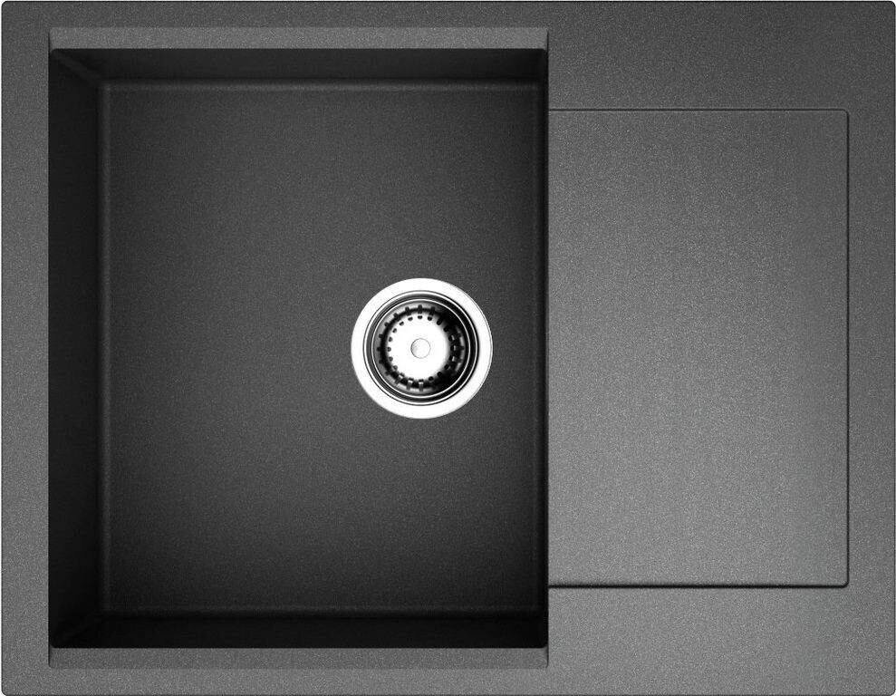 Изображение товара Omoikiri DAISEN 65-BL - черная врезная мойка из Artgranit, 650x510 мм