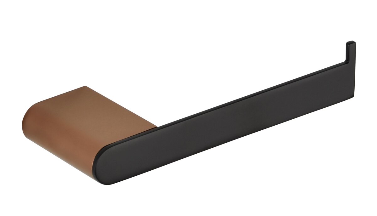 Изображение товара Держатель туалетной бумаги Bemeta Galla 108112030 черный матовый с розовым золотом