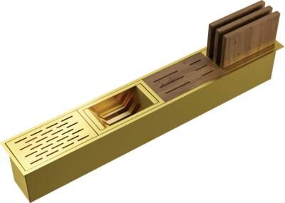 Изображение товара Встраиваемая сушка для посуды Omoikiri DRY-01-LG, светлое золото, нержавеющая сталь