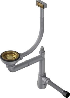 Изображение товара Арматура для кухонных моек Omoikiri WK-1-AB с прямоугольным переливом и декоративной решеткой