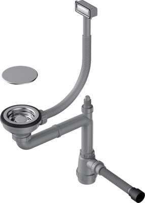 Изображение товара Арматура для одночашевых моек Omoikiri WK-1C-IN 4956472 с прямоугольным переливом, нержавеющая сталь