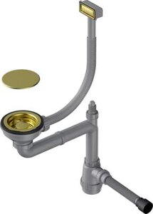 Изображение товара Арматура для моек Omoikiri WK-1C-LG с прямоугольным переливом и светлым золотом