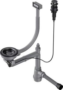 Изображение товара Арматура для одночашевых моек Omoikiri WK-1-GM-A 4956470 с прямоугольным переливом, воронёная сталь, gunmetal