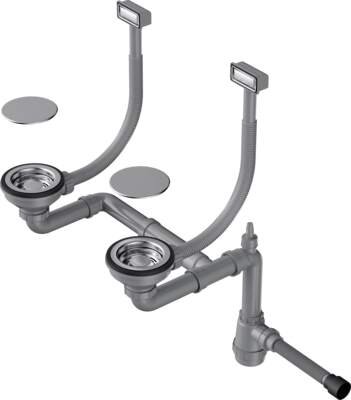 Изображение товара Арматура для двухчашевых моек Omoikiri WK-2C-IN из нержавеющей стали