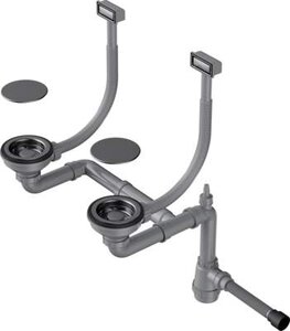 Изображение товара Арматура для двухчашевых моек Omoikiri WK-2-GM-A из воронёной стали