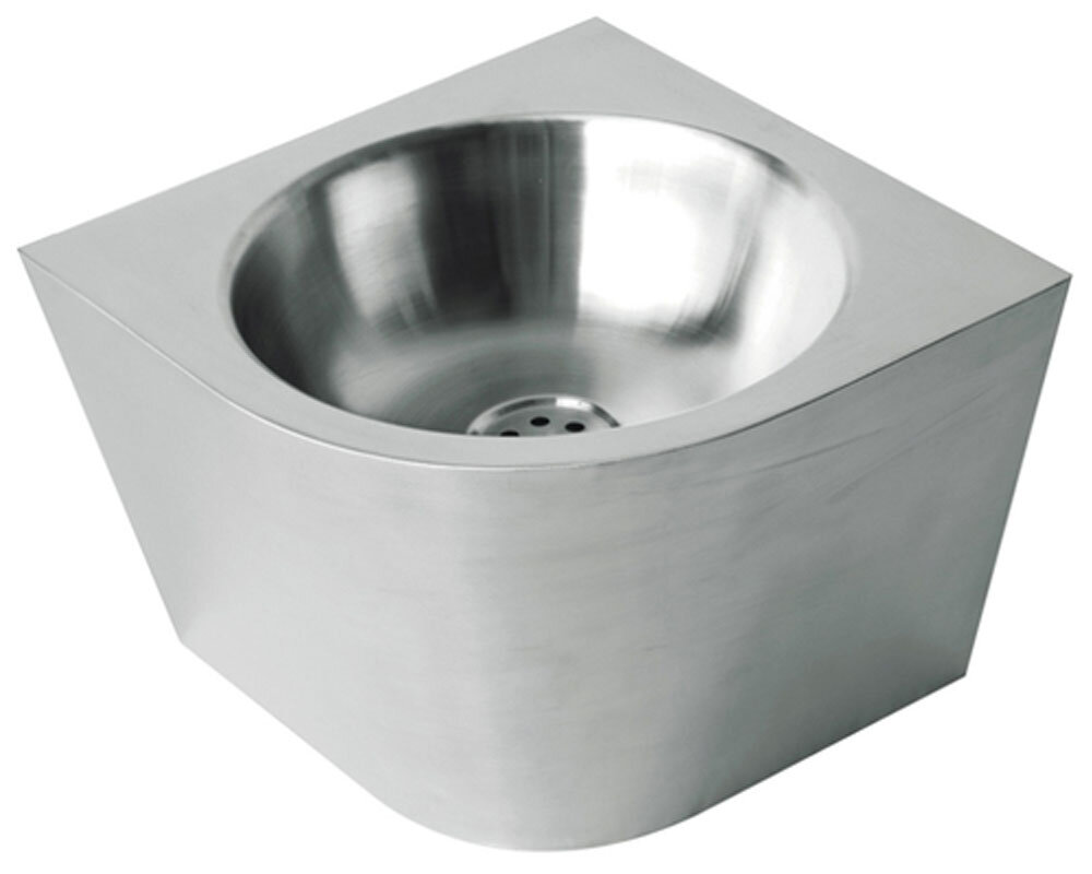 Изображение товара Раковина угловая округлая из нержавеющей стали Nofer 13036.CLR для общественных мест