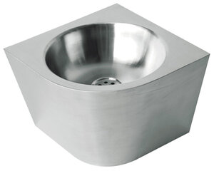 Изображение товара Раковина угловая округлая из нержавеющей стали Nofer 13036.CLR для общественных мест