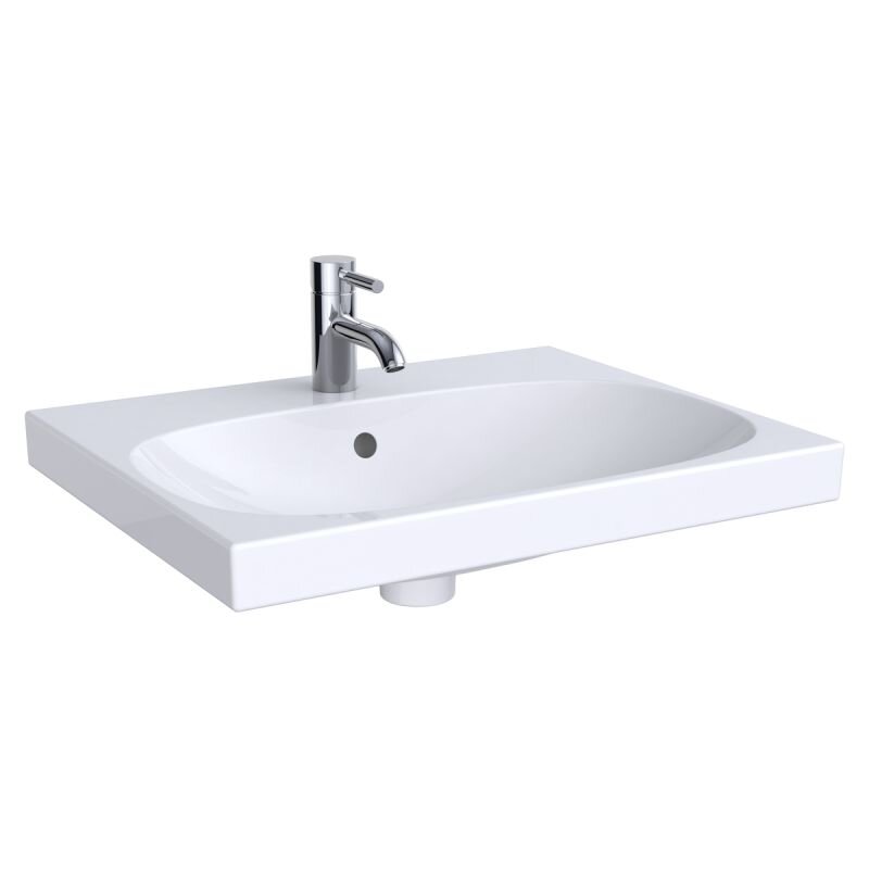 Изображение товара Раковина Geberit Acanto 500.620.01.2, 60 см, шамотная глина, белая Изображение товара Раковина Geberit Acanto 500.620.01.2, 60 см, шамотная глина, белая