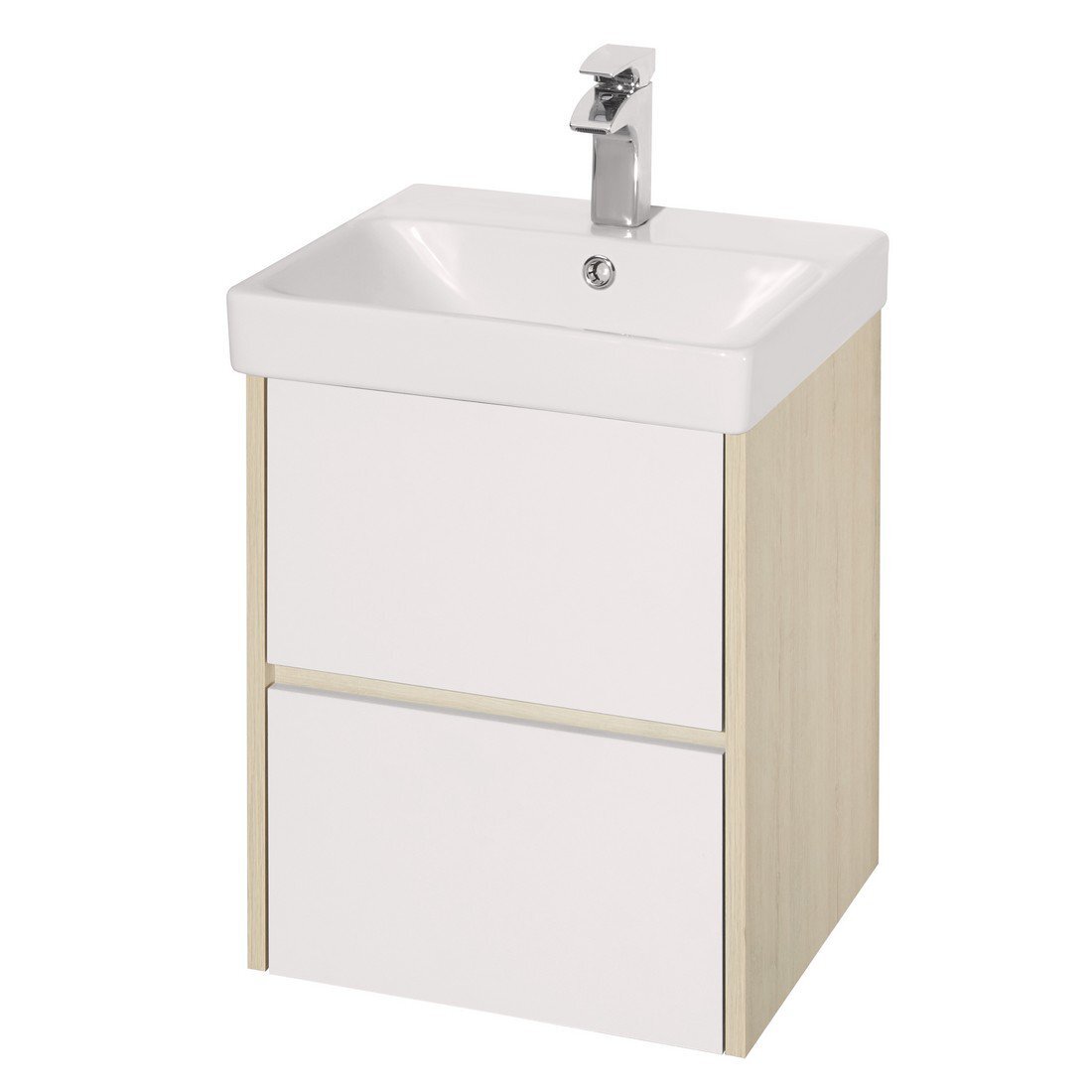 Изображение товара Тумба под раковину Aquaton Сканди 45 см, 1A251601SDB20, подвесная, белый/дуб верона