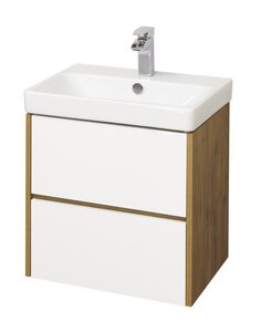 Изображение товара Тумба под раковину Aquaton Сканди 55 см, 1A251701SDZ90, подвесная, белый/дуб рустикальный