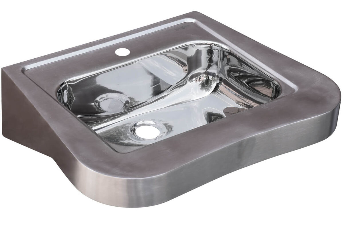 Изображение товара Раковина Nofer антивандальная подвесная 165x600х460 мм, матовая, нержавеющая сталь